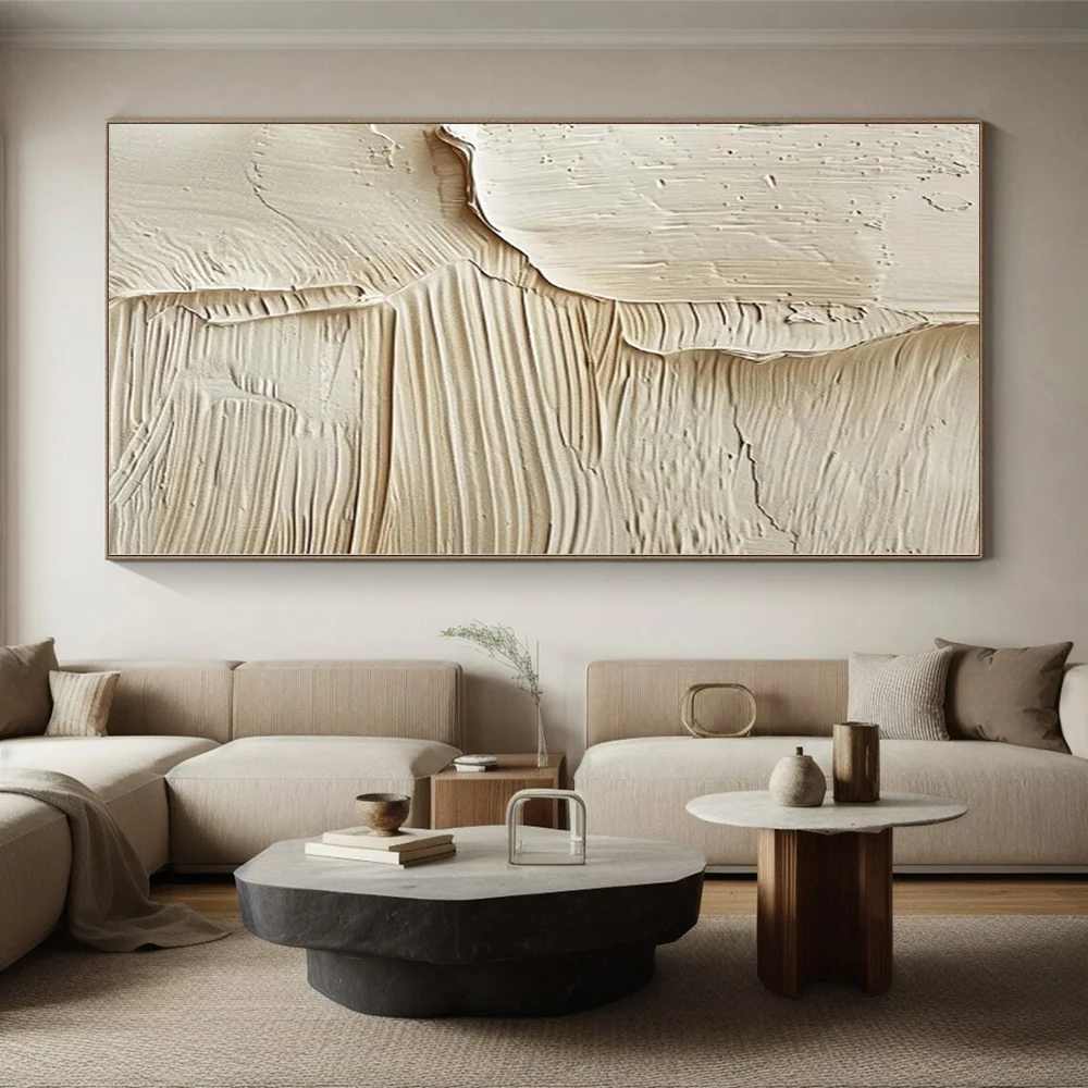 Neutral Original Handmade Textured Abstract Canvas Artwork BLY86